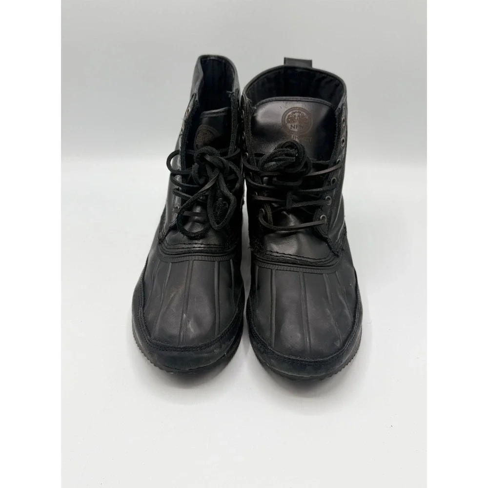 Gourmet The 21 Duck Boot Black Leather Mens Size 12 No Box